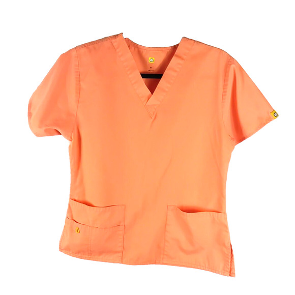 Wonder Wink Women's Scrub Top Size Small Orange Tangerine - Picture 7 of 7